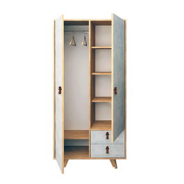 Hanah Home Armario Suwon Roble y Gris